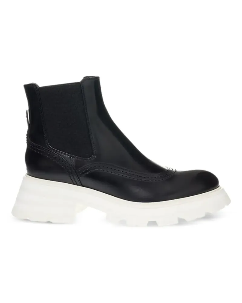 Alexander McQueen Chelsea-Boots mit Budapestermuster - Schwarz Schwarz