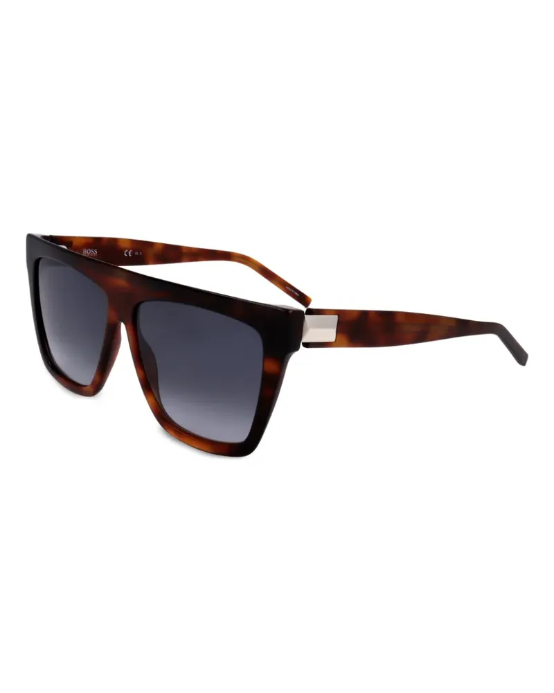 HUGO BOSS Eckige Sonnenbrille in Schildpattoptik - Braun Braun