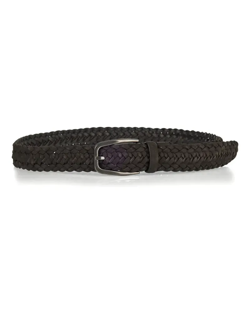 Ermenegildo Zegna braided leather belt - Braun Braun