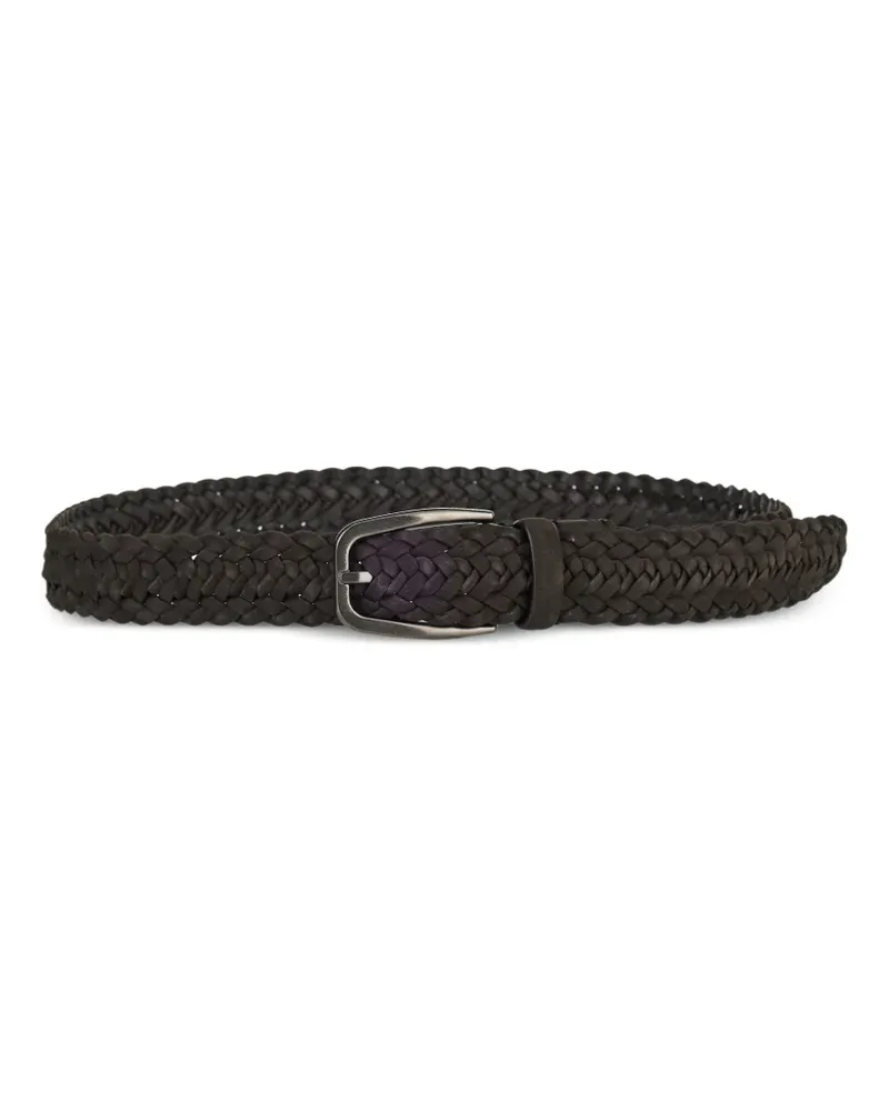 Ermenegildo Zegna braided leather belt - Braun Braun