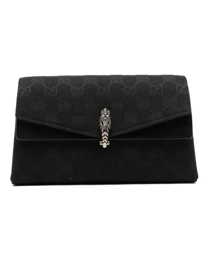Gucci Kleine Dionysus GG Clutch aus Canvas - Schwarz Schwarz