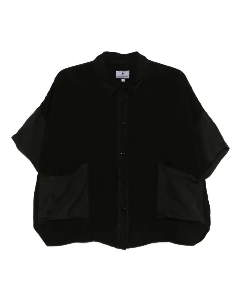 European Culture patch pocket short sleeve shirt - Schwarz Schwarz