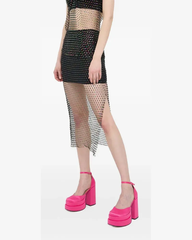 Patrizia Pepe beaded split midi skirt - Schwarz Schwarz