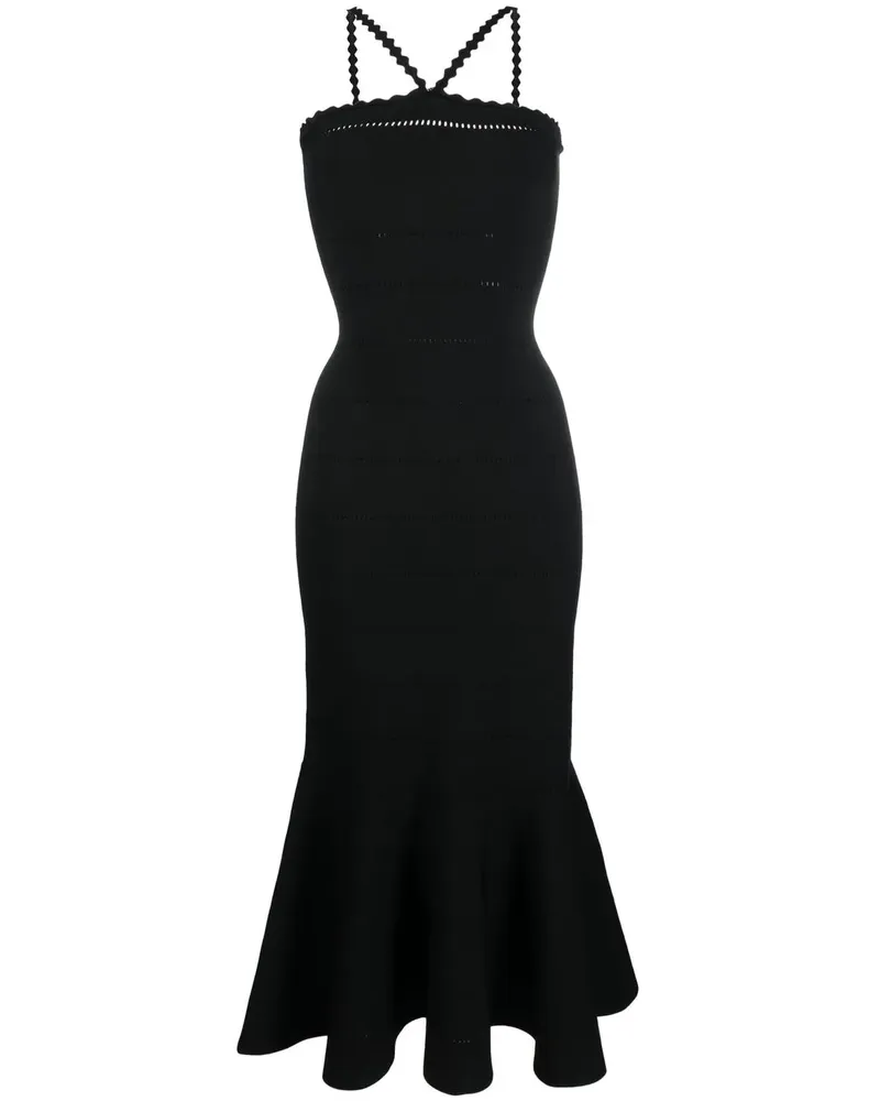 Victoria Beckham Schößchen-Kleid mit Cut-Outs - Schwarz Schwarz