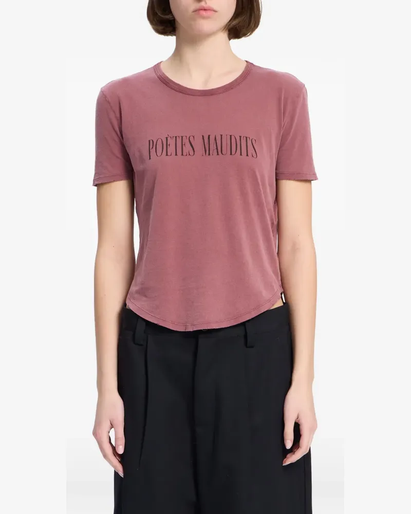 Ann Demeulemeester T-Shirt mit Slogan-Print - Rosa Rosa