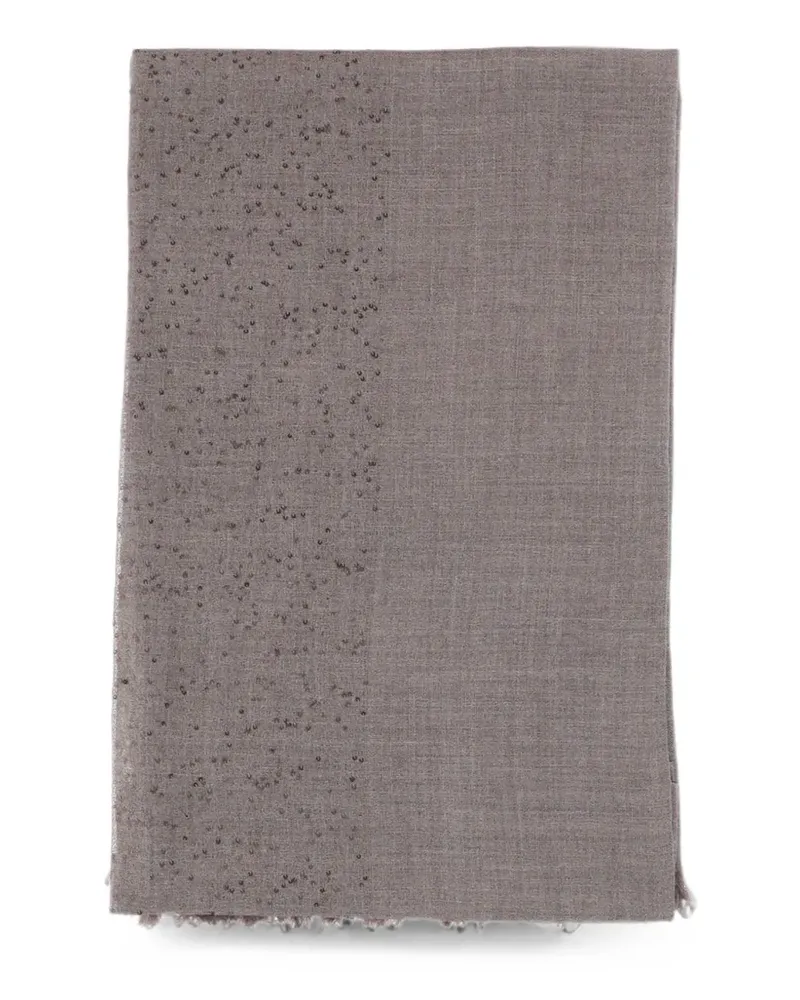 Faliero Sarti sequin-embellished fringed scarf - Grau Grau