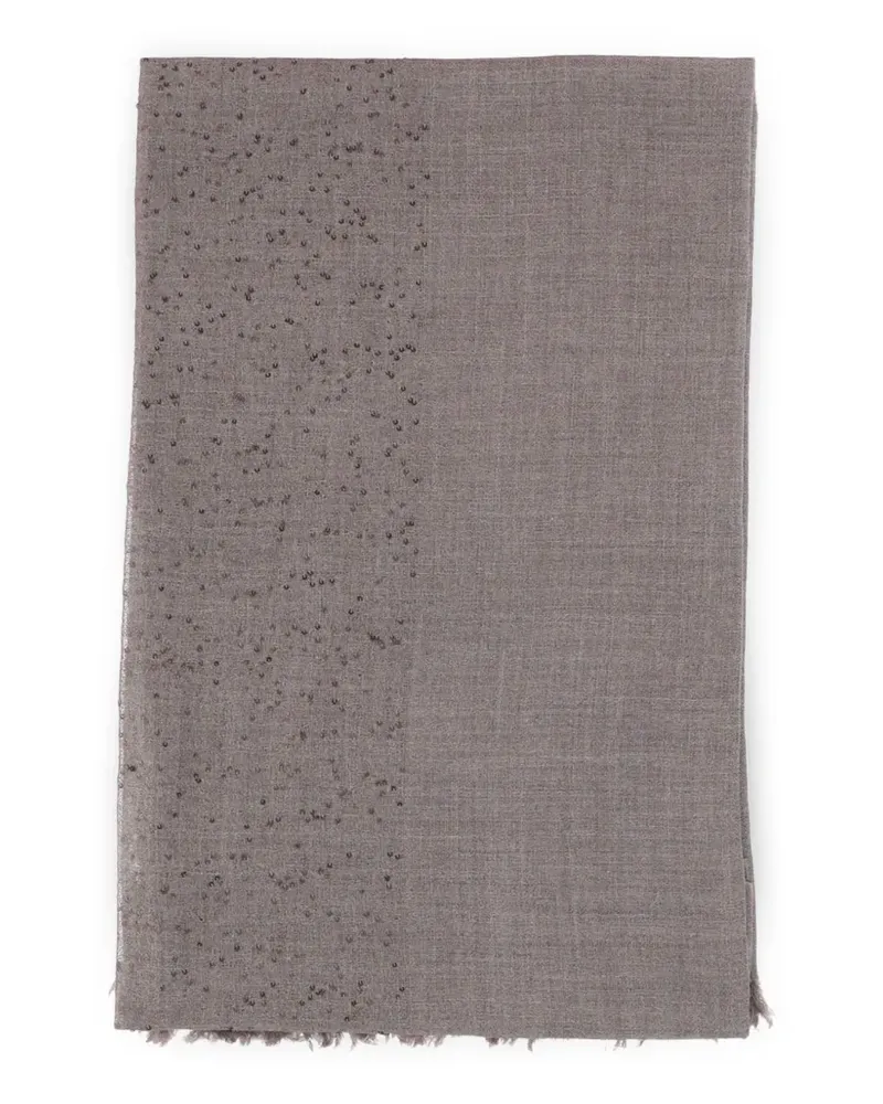 Faliero Sarti sequin-embellished fringed scarf - Grau Grau