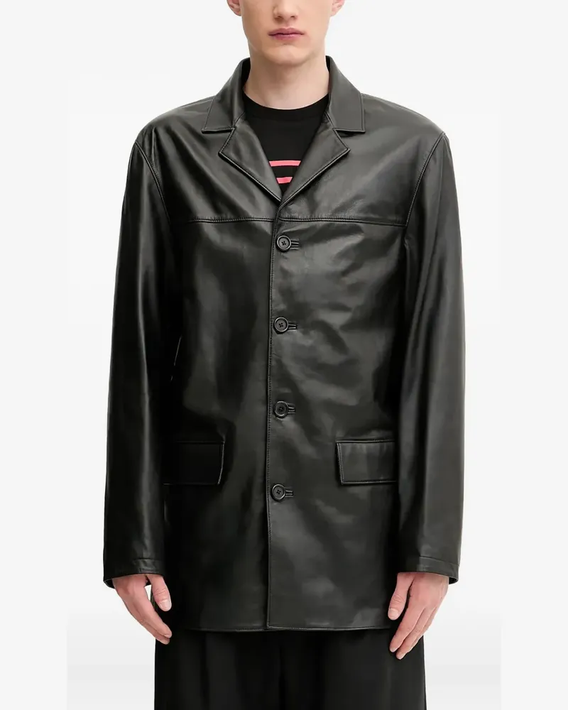 1017 ALYX 9SM Lederjacke mit Knöpfen - Schwarz Schwarz