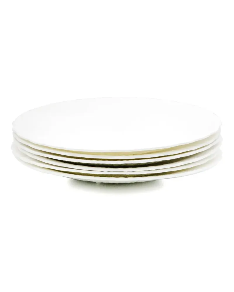 knIndustrie Leaves plates (set of six) - Weiß Weiß
