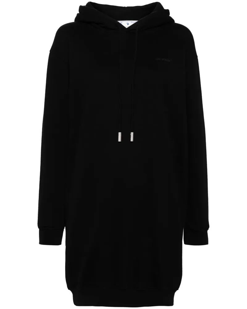 OFF-WHITE Kapuzenkleid mit Logo-Print - Schwarz Schwarz