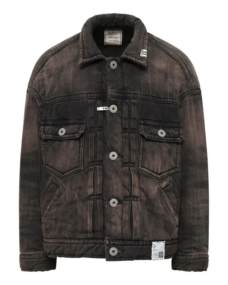 MIHARAYASUHIRO Gesteppte Jeansjacke - Schwarz Schwarz
