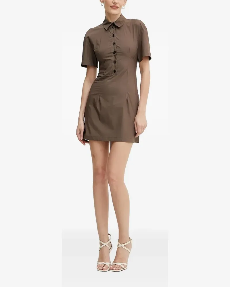 Patrizia Pepe Rückenfreies Minikleid mit Knöpfen - Braun Braun