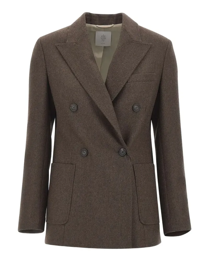 Eleventy double-breasted peak-lapel jacket - Braun Braun