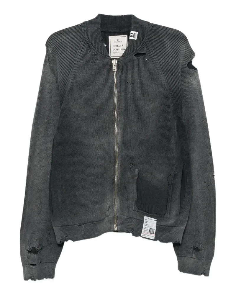 MIHARAYASUHIRO Ausgeblichener Cardigan im Distressed-Look - Grau Grau