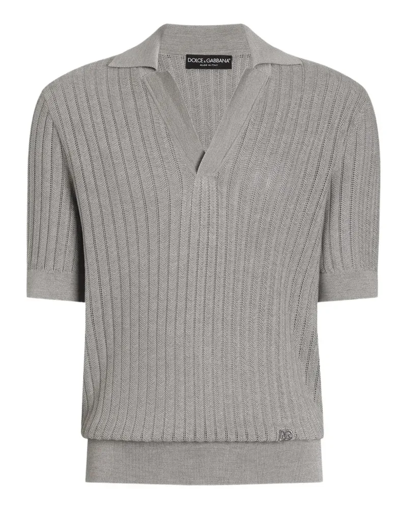 Dolce & Gabbana Poloshirt aus Seide - Grau Grau