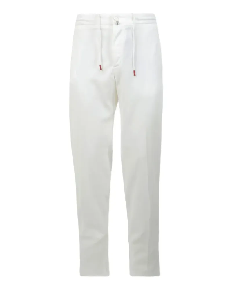 Kiton Hose mit Kordelzug und elastischem Bund - Weiß Weiß