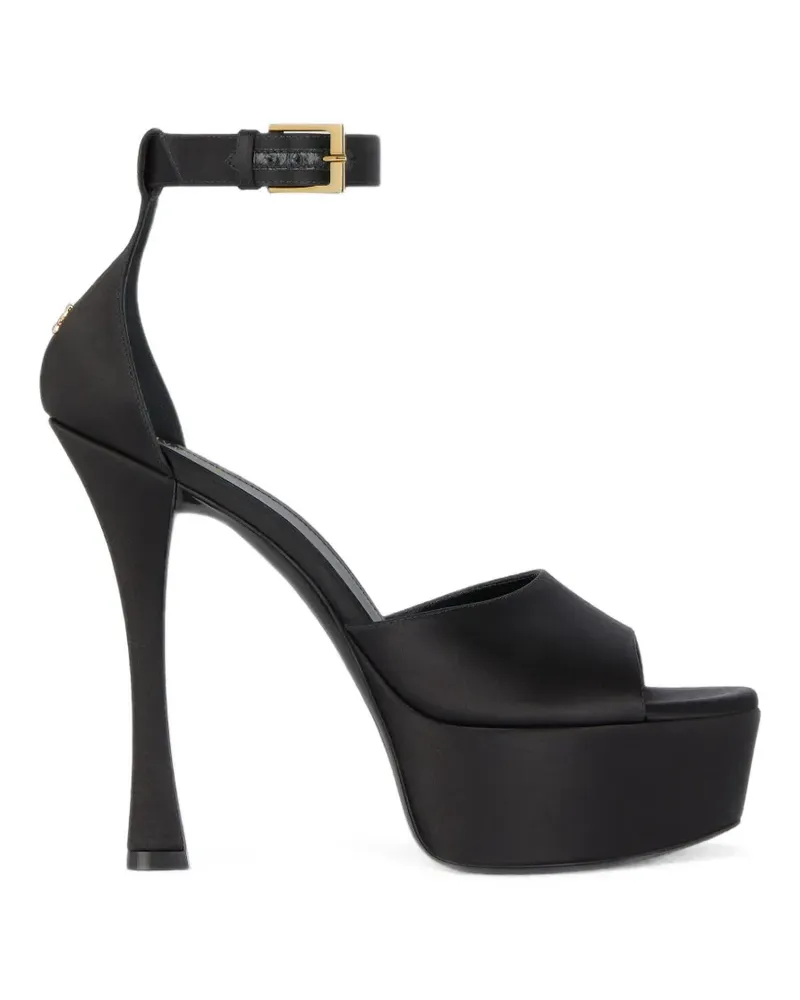 Givenchy 4G Liquid Plateau-Sandalen aus Satin - Schwarz Schwarz