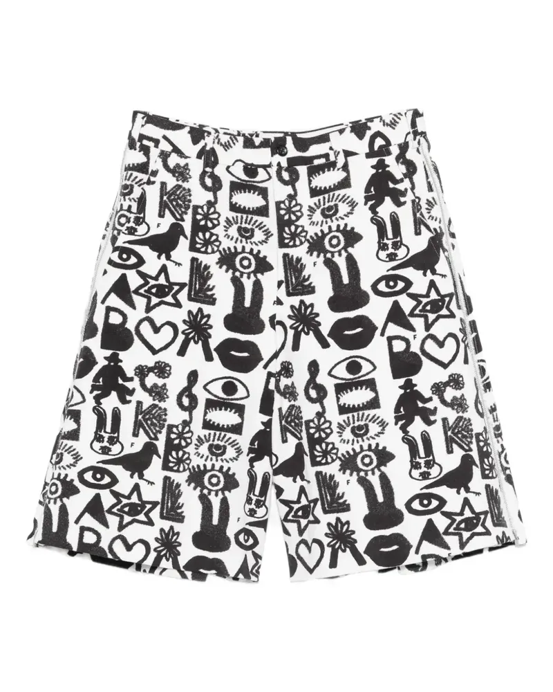Comme des Garçons Gemusterte Shorts - Weiß Weiß