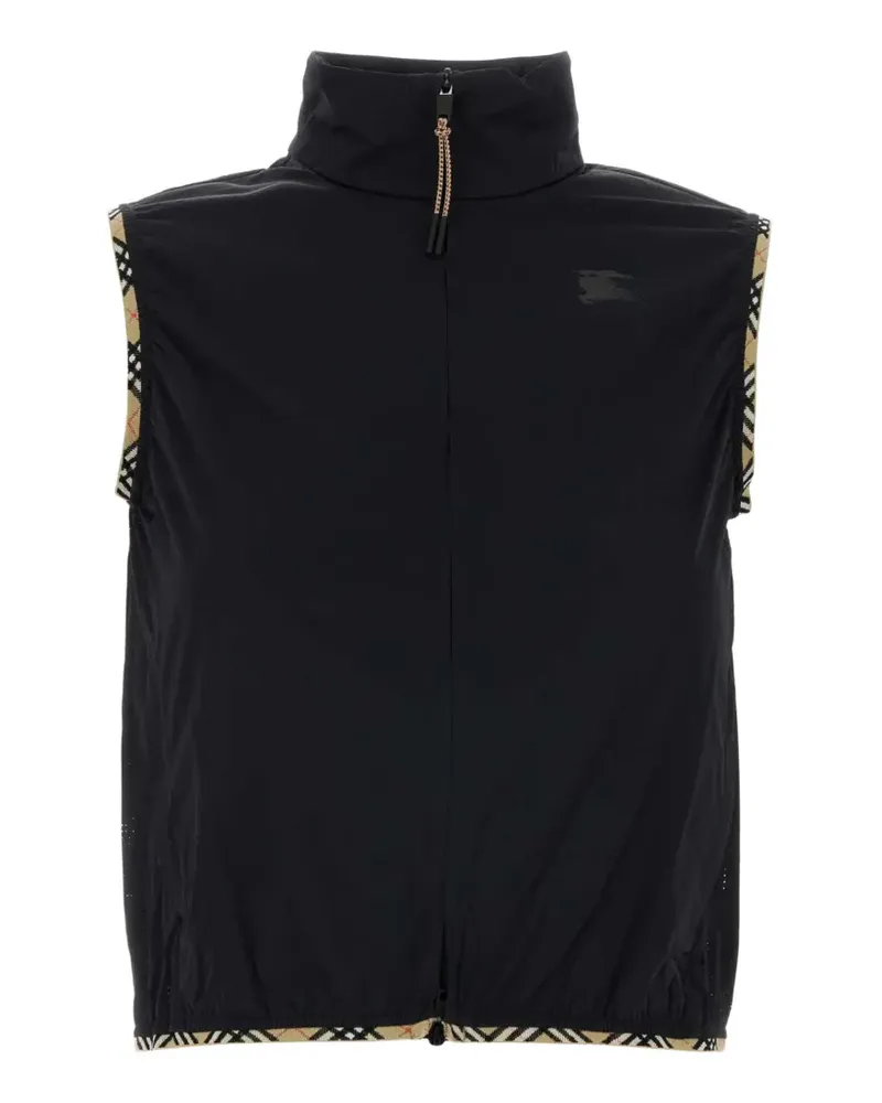 Burberry check trim gilet - Schwarz Schwarz