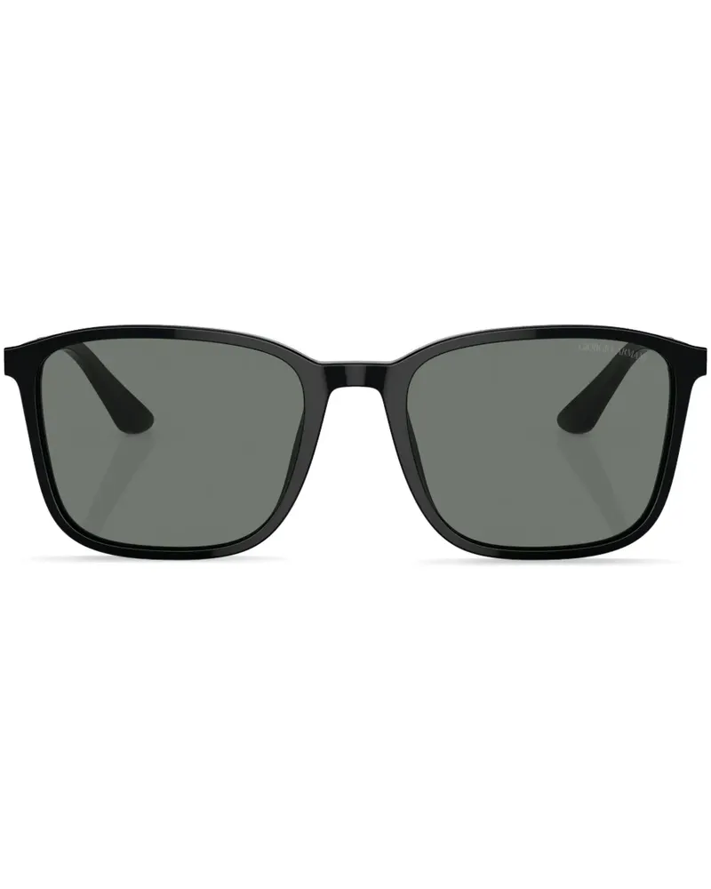 Giorgio Armani Sonnenbrille mit eckigem Gestell - Schwarz Schwarz