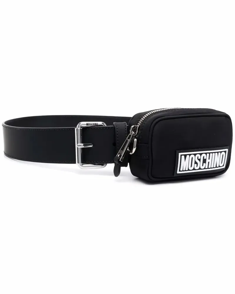 Moschino Gürtel mit Logo-Print - Schwarz Schwarz