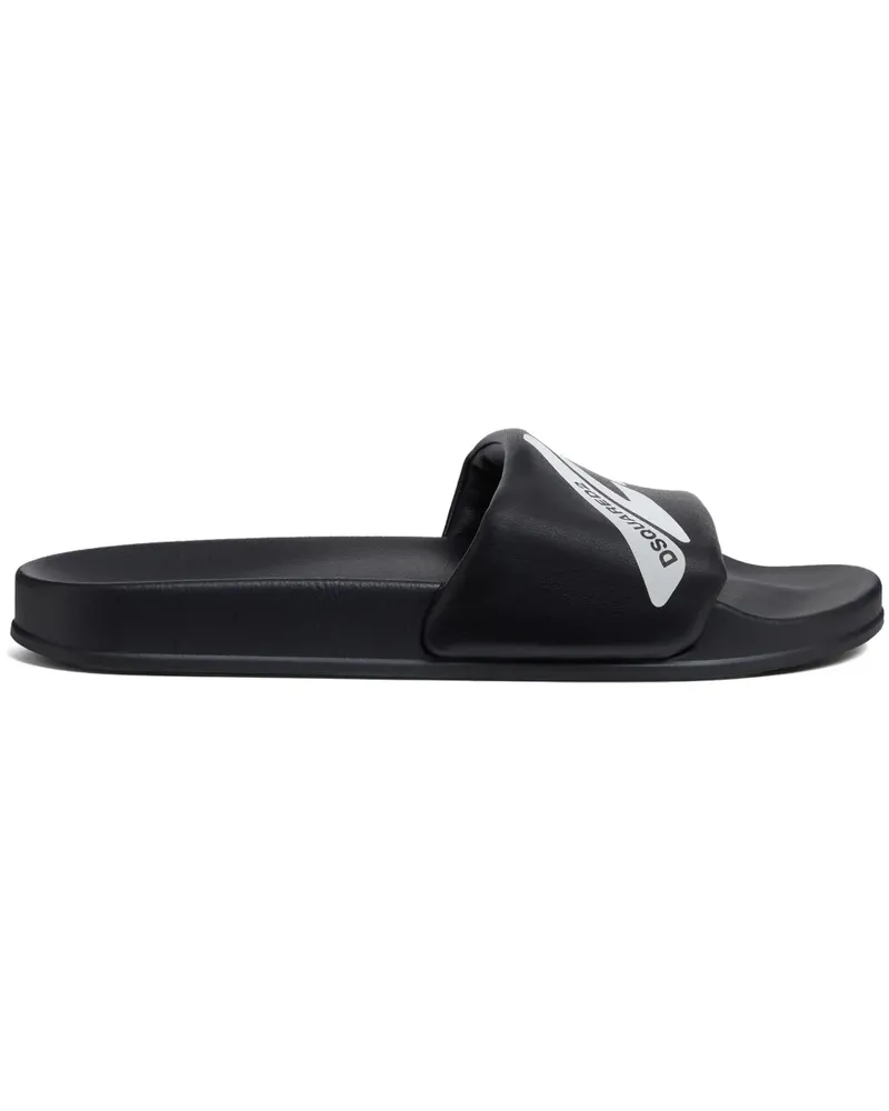Dsquared2 Pantoletten mit Logo-Print - Schwarz Schwarz