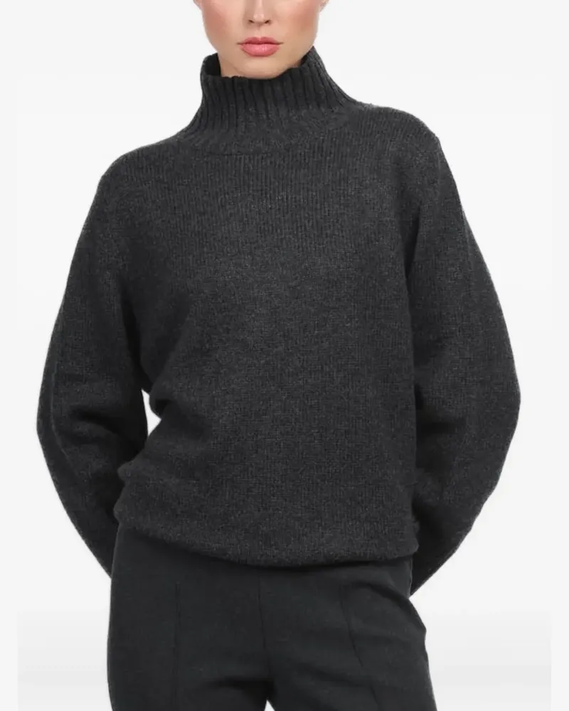 ALLUDE Pullover mit gerippten Details - Schwarz Schwarz