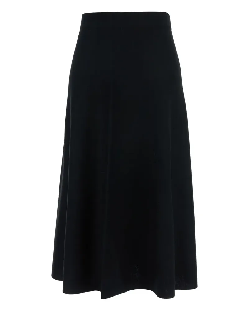 ALLUDE Ausgestellter Strickrock in A-Linie - Schwarz Schwarz