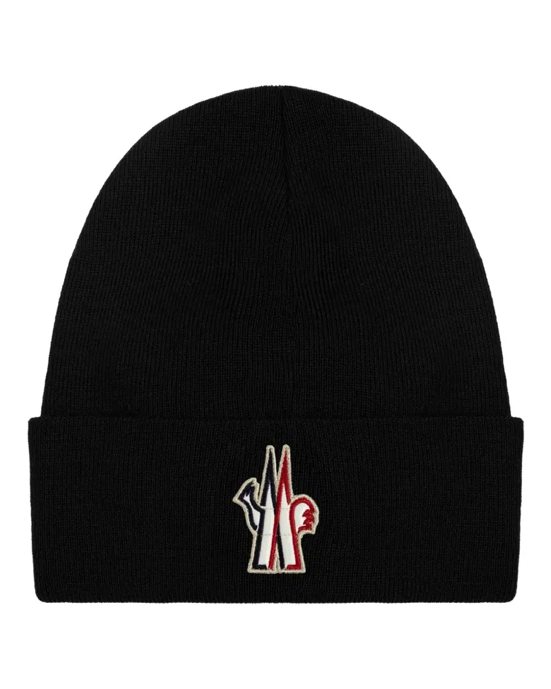 Moncler Beanie mit Logo-Patch - Schwarz Schwarz