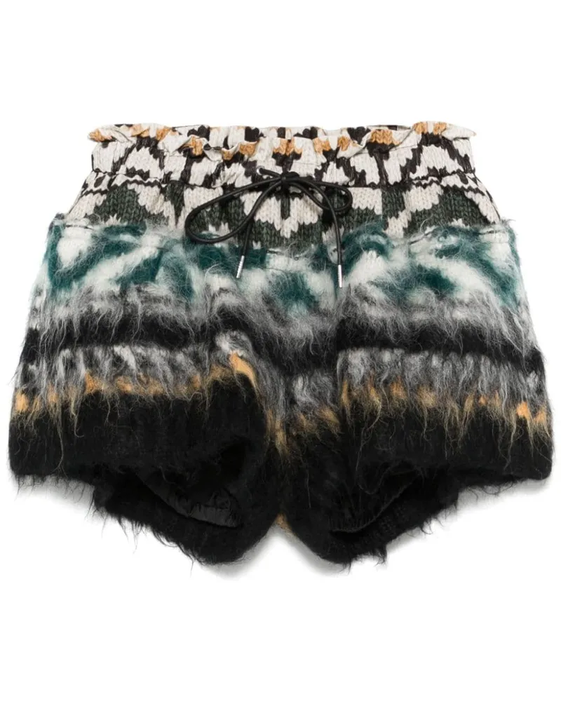Sacai Shorts mit Jacquardmuster - Schwarz Schwarz
