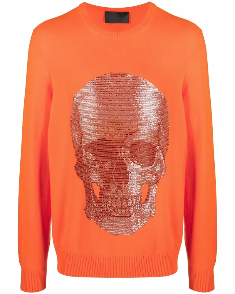 Philipp Plein Pullover mit Totenkopf-Print - Orange Orange