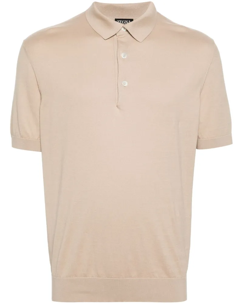 Ermenegildo Zegna Fein gestricktes Poloshirt - Nude Nude