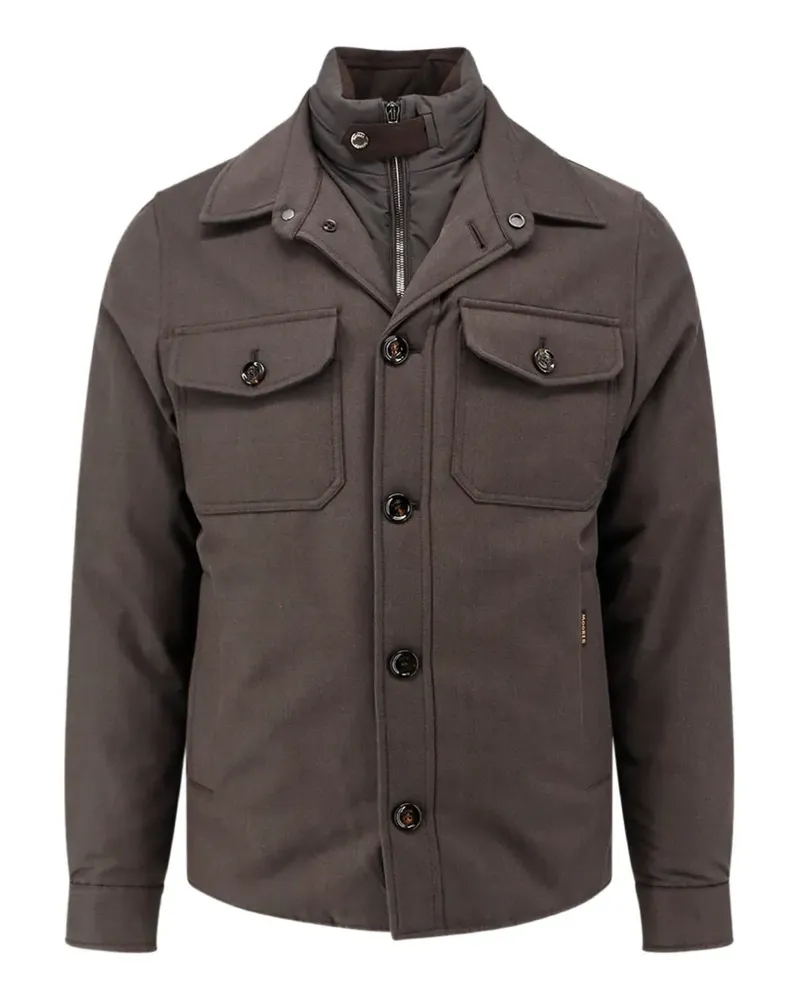 MOORER Dasson-Pum button-up jacket - Braun Braun
