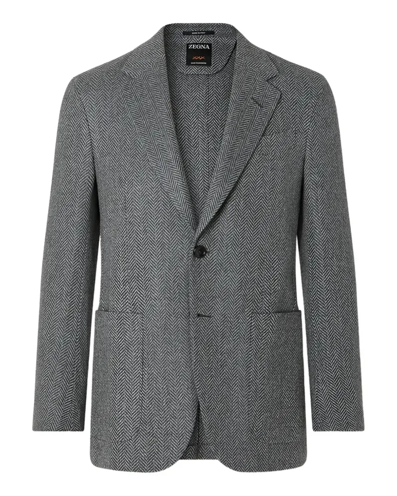 Ermenegildo Zegna Oasi Kaschmirjacke in Dunkelgrau und Grau Grau