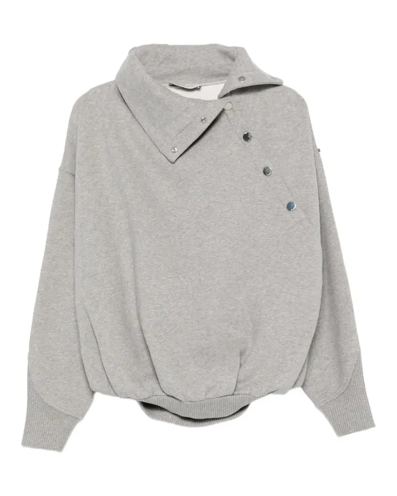 SPORTMAX Asymmetrisches Sweatshirt mit Druckknopf - Grau Grau