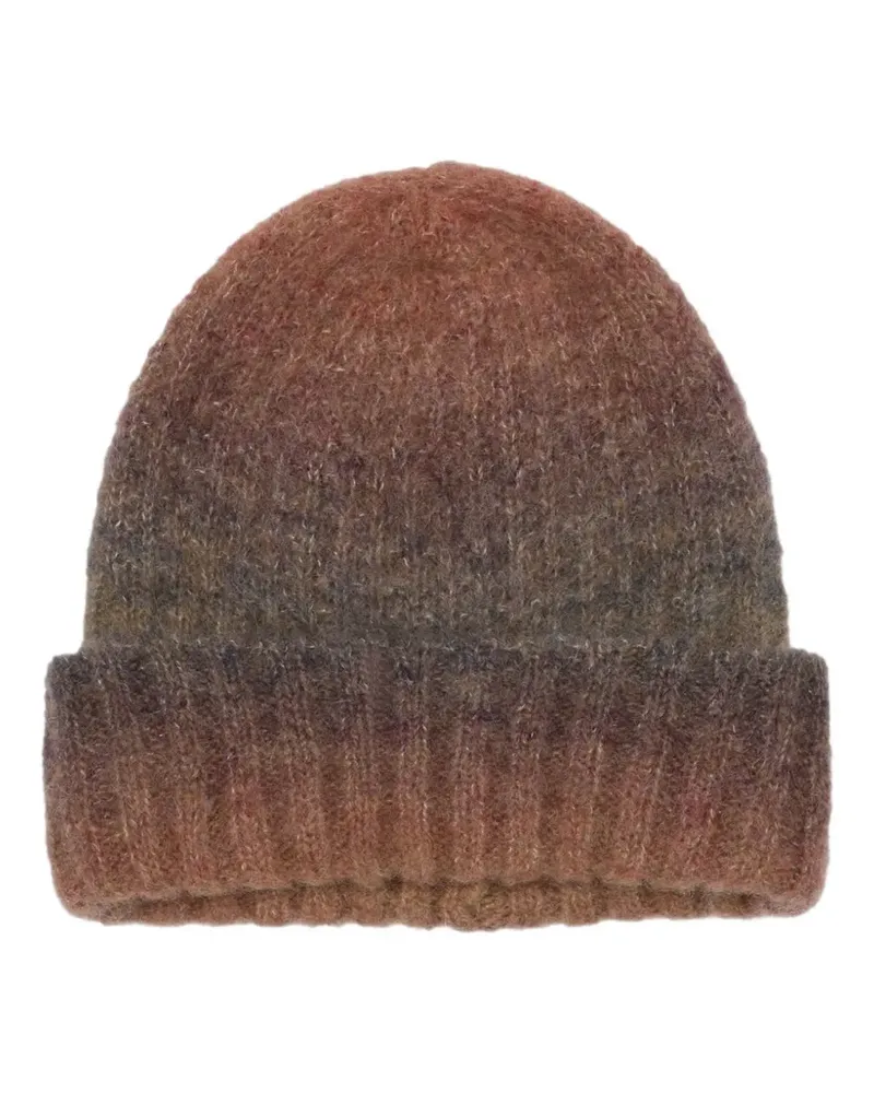 Palmes ribbed beanie hat - Braun Braun