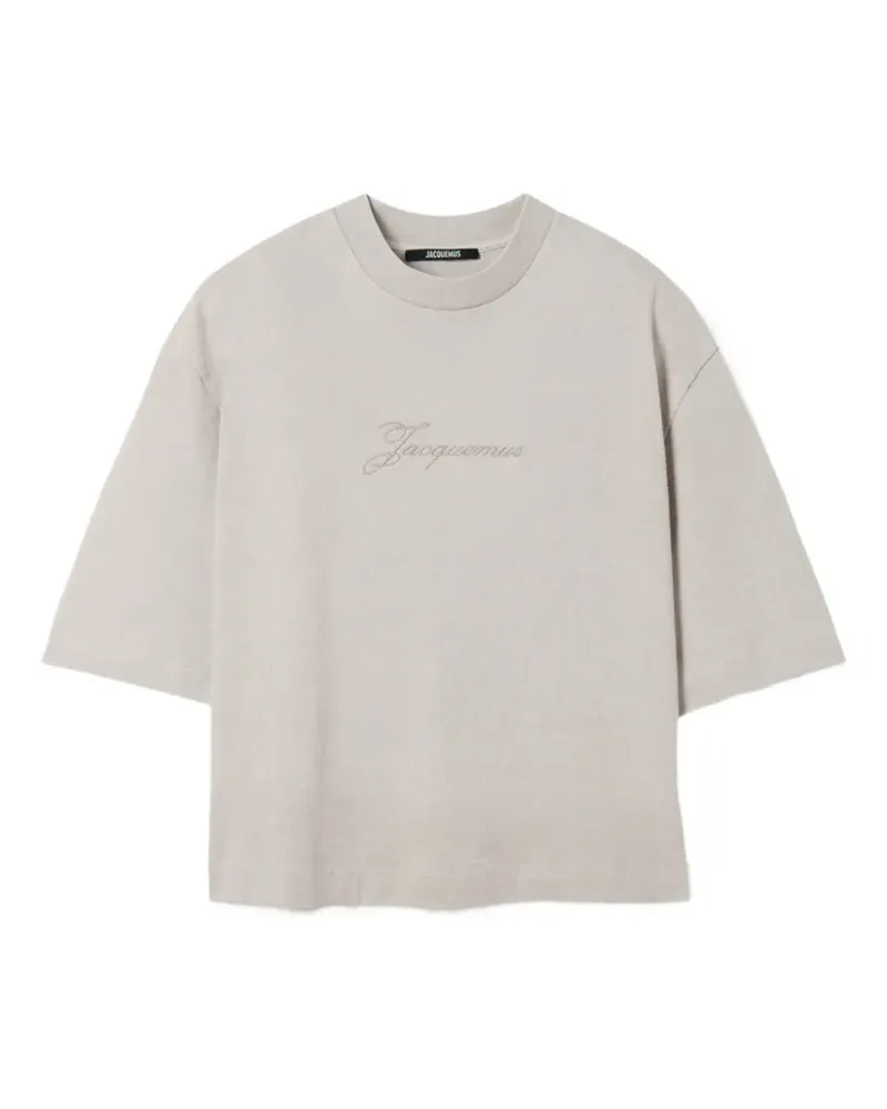 Jacquemus Cropped-T-Shirt mit Logo - Nude Nude