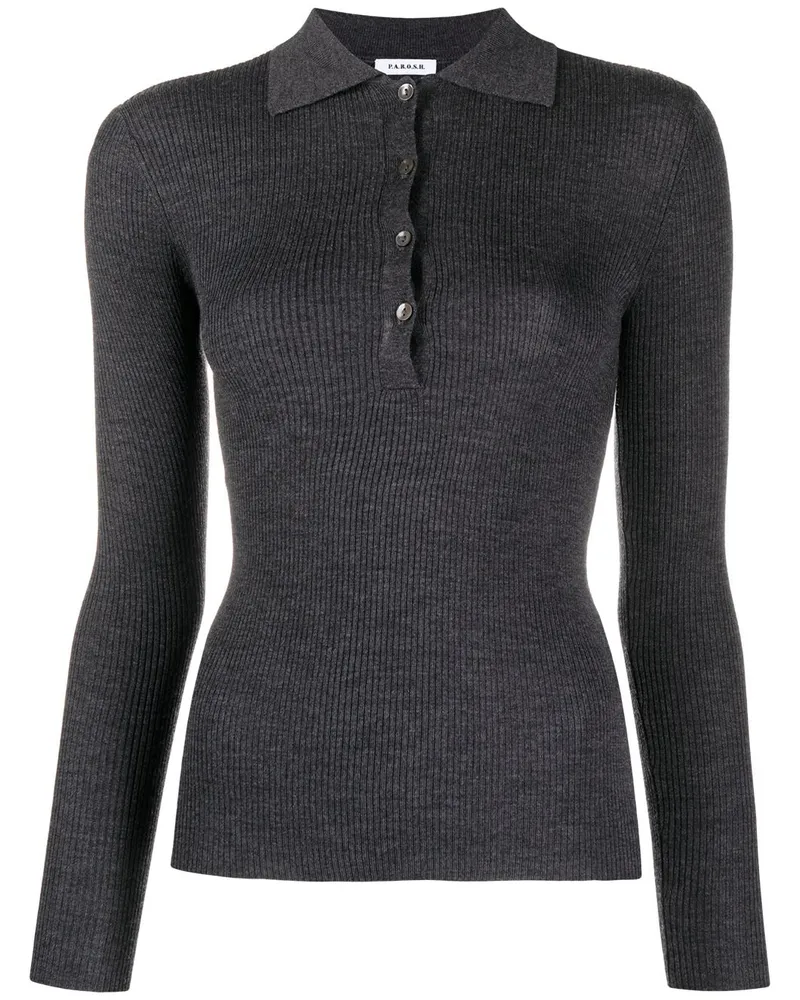 P.A.R.O.S.H. Poloshirt mit schmalem Schnitt - Grau Grau