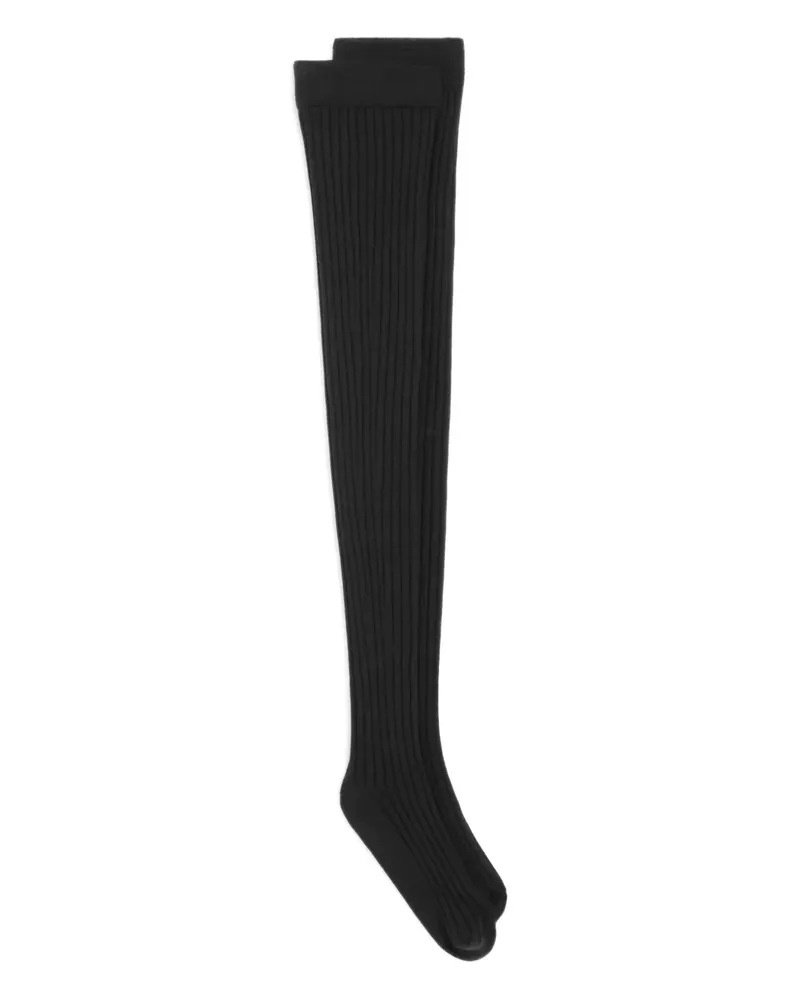 Dolce & Gabbana Gerippte Kniestrümpfe - Schwarz Schwarz