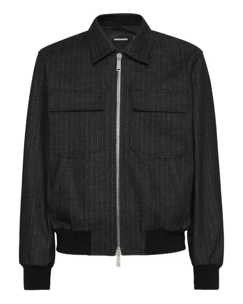 Dsquared2 Gestreifte Bomberjacke - Schwarz Schwarz