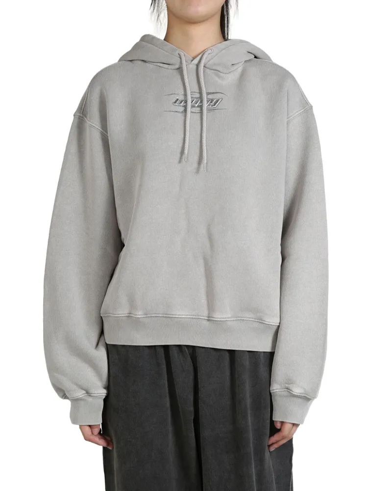 Alexander Wang logo-embroidered hoodie - Grau Grau