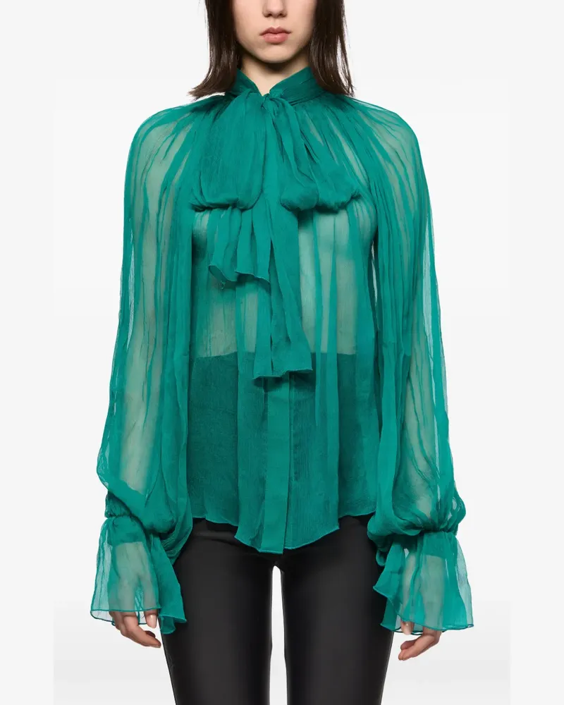 ATU Body Couture Schluppenbluse mit Rüschen - Grün Grün