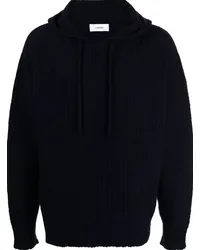 LARDINI Gerippter Hoodie Schwarz