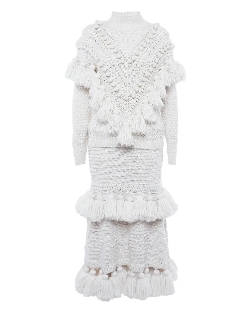 Zimmermann tassel-embellishment skirt set - Weiß Weiß