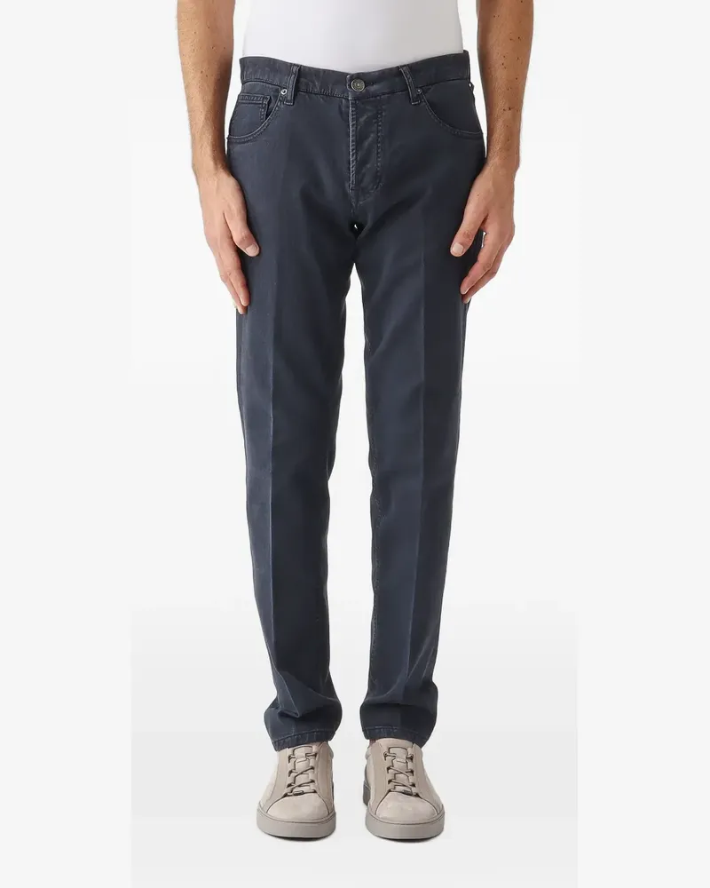 MICHAEL COAL David pressed-crease slim-fit trousers - Blau Blau
