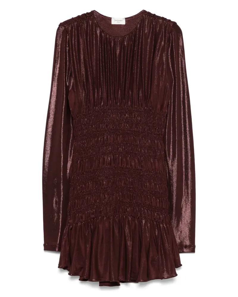 Saint Laurent Kleid aus Lamé - Rot Rot