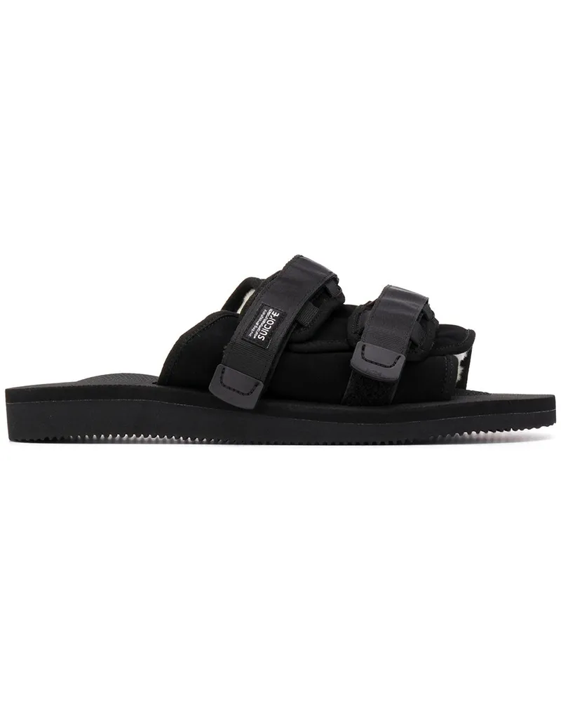 SUICOKE Moto Mab' Pantoletten - Schwarz Schwarz