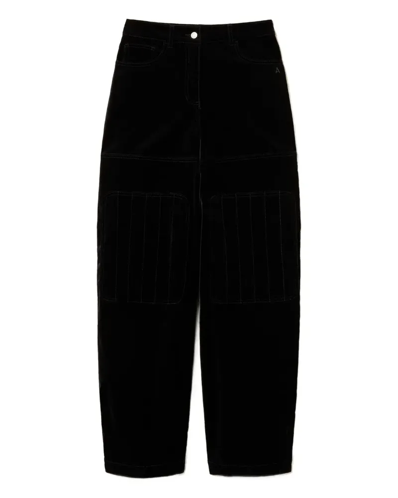 Twin-Set Gesteppte Hose aus Samt - Schwarz Schwarz