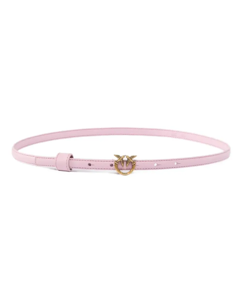 Pinko Schmaler Gürtel mit Love Birds-Schnalle - Rosa Rosa