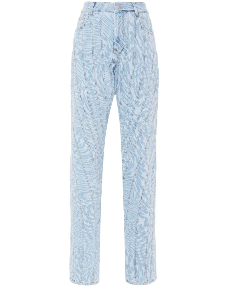 Thierry Mugler Tapered-Jeans mit Sterne-Print - Blau Blau